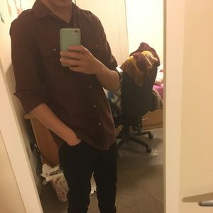 Guess Burgundy Button Down